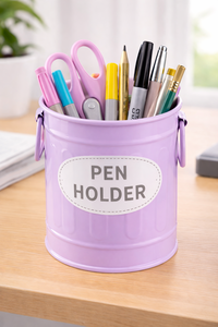 <b>metal</b> pink pen holder for office desk cute desk pen holder organizer round <b>metal</b> stationery holder wholesale minimalist office - Product Image 3