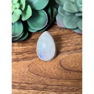 Reda Galvan Moonstone & Sterling Silver <b>Ring</b> Size 8-Trendy Adjustable Gift for Kids - Product Image 1
