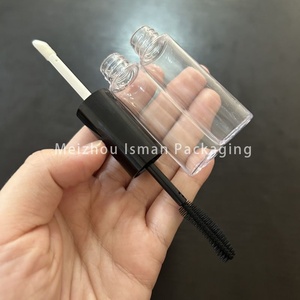 Envase Doble Transparente Negro <span class=keywords><strong>de</strong></span> 10 ml para Brillo Labial ISMAN, Tubo Vacío 2 en 1 para Rímel y Delineador <span class=keywords><strong>de</strong></span> Ojos, Envase Cosmético - Product Image 4