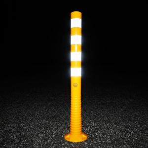 Borne de signalisation flexible 100 x 8 cm jaune, lot de 5, barrière de circulation - Product Image 4