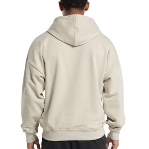 Sweat à capuche en coton pour homme de haute qualité avec logo personnalisé, respirant, en molleton épais, doublure unie 380g, design épaules tombantes pour l'hiver - Product Image 3