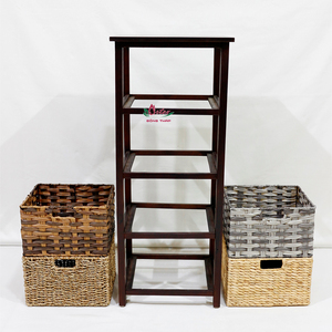 Artex Dong Thap Factory Handmade Seagrass Water Hyacinth Storage Rack Decorative Cabinet <b>Display</b> <b>Shelves</b> - Product Image 6