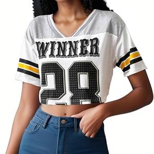 Camiseta de fútbol americano Retro de alta calidad, ropa de calle personalizada, malla transpirable, técnica de sublimación de manga corta recortada cuadrada - Product Image 2