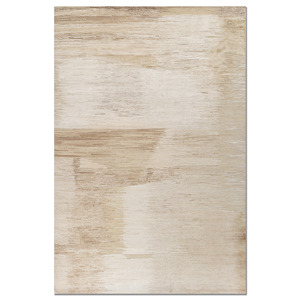 พรมขนสัตว์ผสมไหมถักมือลายAbstract รุ่น Aprezo Ebsh-07 สีไอวอรี่ สำหรับตกแต่งบ้าน รูปทรงสี่เหลี่ยมผืนผ้า เหมาะสำหรับห้องนั่งเล่น ห้องโถง ทางเข้าบ้าน - Product Image 1