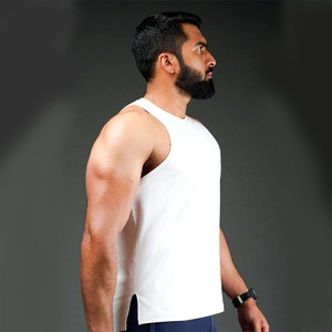 2024 hommes décontracté blanc 100% coton Gym entraînement débardeur Sports de plein air Fitness course débardeurs pour les bodybuilders - Product Image 3