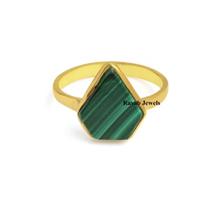 RJR0210แหวนเงินสเตอร์ลิง8X12มม. สำหรับผู้หญิงแหวนแต่งงานคุณภาพสูงมาลาไคท์ธรรมชาติอินเดีย - Product Image 2