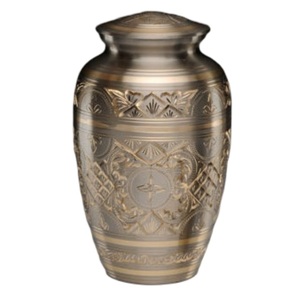 Urnes de crémation pour adultes en laiton de haute qualité avec couleur or et marron foncé finies pour les urnes funéraires en métal des cendres humaines - Product Image 2