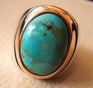 Wholesale <b>Mens</b> <b>Ring</b> Natural Arizona Turquoise Gemstone December Birthstone Ottoman Style <b>Ring</b> Jewelry 925 Sterling Silver <b>Ring</b> - Product Image 3