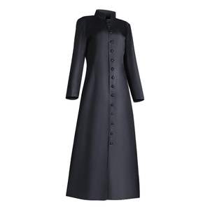 Compre vestido de pastor moderno púrpura de alta calidad con ceremonias bordadas de cuello romano de toque tradicional - Product Image 6
