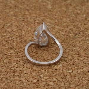 Brillant captivant laboratoire cultivé bague en diamant 18K or taille poire 3.50 CARAT VVS2 IGI certifié exquis bijoux cadeau femmes - Product Image 4