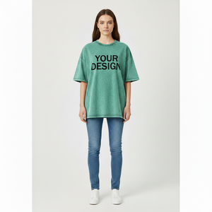 Camisetas de talla grande personalizadas para mujer, camisetas informales de gran tamaño, cómodas, holgadas, de algodón pesado de alta calidad - Product Image 4