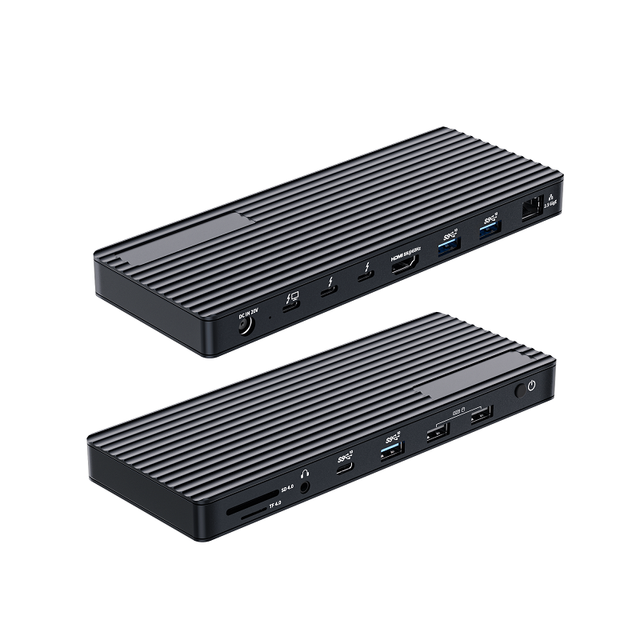 For Thunderbolt 4/USB 4 Pro Docking Station 2xTBT4 1xHDMI 2.1 3xUSB 3.2 RJ45 Dual Display Black Silver Color Optional