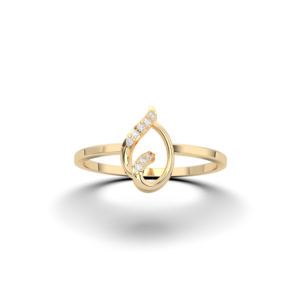 Bague fantaisie abstraite en argent taille ronde Moissanite E-F/VVS-VS de 0.03 carats avec ensemble de broches de diamant pour femme - Product Image 3