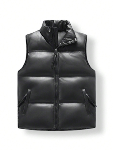 Gilet matelassé personnalisé brodé, coupe ajustée, grande taille, décontracté, sans manches, fermeture éclair, veste matelassée, gilet pour homme - Product Image 6