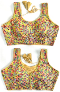 Blusa moderna con cuello en V, patrón bordado con lentejuelas, lámina de hilo, espejo, trabajo tejido, poliéster, vestido de novia, diseño cosido - Product Image 6