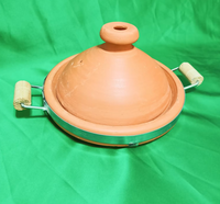 Grand Tajine Marocain Traditionnel Non Émaillé avec Poignées, Fait Main, Sans Plomb, Ustensiles de Cuisine, Pots à Tajine