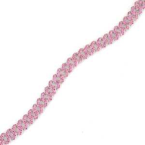 <b>Silver</b> Gourmet Rhodium Plated <b>Bracelet</b> with Pink Stones Flower-shaped Religious <b>Charm</b> <b>Bracelet</b> for Gifts - Product Image 3