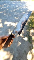 Couteau de chef fait main en cuivre et acier avec manche en bois Couteau de chef de cuisine et de barbecue Cadeau parfait pour le chef.