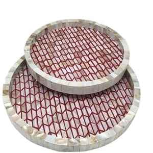 Plateau de service en nacre fait à la main avec surface polie pour une présentation élégante dans les hôtels, les maisons et les restaurants raffinés - Product Image 2