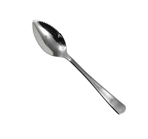Excellent miroir argent cuillère en acier inoxydable couverts pamplemousse cuillère couverts demi dentelé agrumes pamplemousse cuillères - Product Image 1