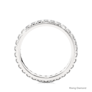 1,08 CTW Lab Grown Diamond Brilliant Cut IGI Certificado Minimalista Full Eternity Set Wedding Band Anillos de aniversario de oro rosa - Product Image 6