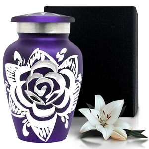 Urna de recuerdo de aluminio ligera para cenizas de cremación con un acabado artístico único Ideal para servicios domésticos o funerarios - Product Image 5