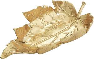 Plateau de vanité de Noël de bonne conception Plateau de service en forme de feuille en aluminium de qualité supérieure pour les meilleures ventes - Product Image 2