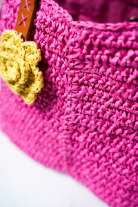 Bolso Tote de Rafia Tejida a Crochet Estilo Vintage con Decoración de Flores Amarillas, Correas de Cuero, Bohemio, Ecológico, de Viaje, para Mujer - Product Image 4