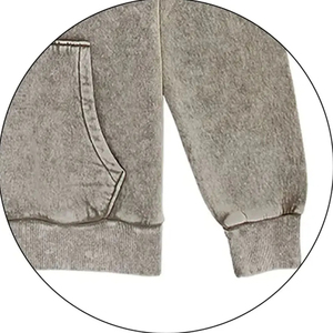 Sudadera de bolsillo Sun Faded de alta calidad, sudaderas con capucha lavadas con ácido de gran tamaño personalizadas para hombres, último diseño de lana - Product Image 6