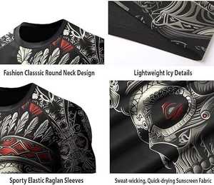 Camisa de compresión de manga corta Rush Guard personalizada con logotipo personalizado hecho al por mayor Spandex para hombres y niños 2025 - Product Image 4