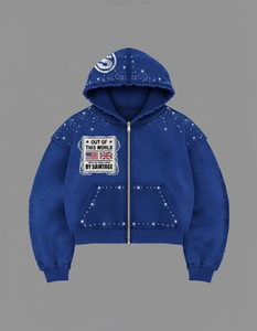 Nouveau sweat-shirt à capuche décontracté tendance en coton 100% tricoté uni à manches longues Y2K avec motif personnalisé pour hommes et femmes, couple - Product Image 6