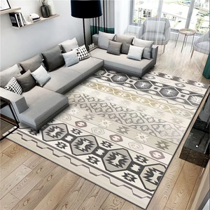 Alfombra Moderna de Felpa con Diseño Artístico de Cristal, Base Antideslizante con Puntos, para Estudio de Yoga, Ejercicio, con Estampado Geométrico para Pasillo - Product Image 1