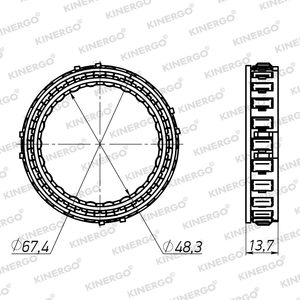 SGZF01 Sprag pour VW / Audi ZF 096 LU (01M); 097, 098 (01N, 01P) 4HP22; 4HP16; 4HP18; 5HP24; 3HP22 - Product Image 2