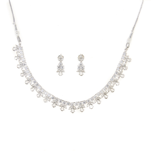 Latest Handmade Export Quality of Antique Delicate Stone Necklace <b>Set</b> With Rhodium Plating 211658 - Product Image 1