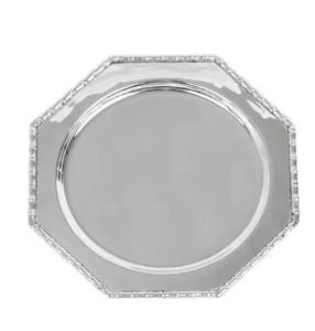 Assiette de présentation en métal finition dorée, écologique, moderne, luxueuse, légère, pour la table, service, décoration de mariage - Product Image 2