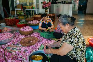 ชาธรรมชาติที่มีคุณภาพสูง: ชาเขียวดอกบัวหอมผสมผสานการผ่อนคลายการนอนหลับที่ดีต่อสุขภาพ-บัวสีฟ้าเวียดนาม - Product Image 3