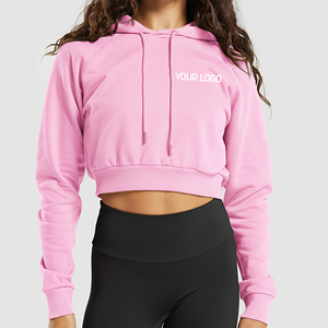 Sudadera Corta de Invierno para Mujer, 100% Algodón de Primera Calidad, 480 g/m², con Logotipo Personalizado, Ecológica, Color Rosa - Product Image 4