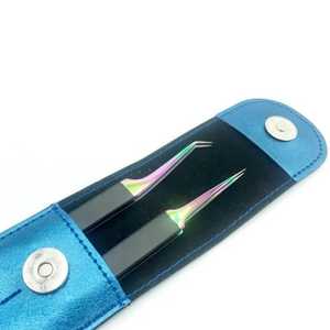 Pincettes d'extension de cils de haute qualité en acier inoxydable noir or LOGO personnalisé prix de gros pince à épiler de volume - Product Image 2