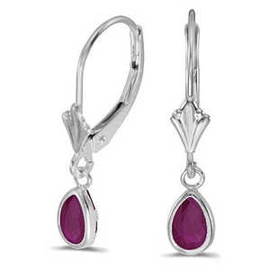 Boucles d'oreilles pendantes en or blanc 14 carats avec rubis et diamant taille émeraude de 0,90 carat, perle, or rose, or jaune, type de matériau - Product Image 2