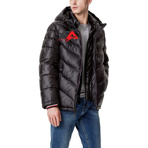 Veste d'hiver chauffante de taille réglable pour hommes Vêtements d'extérieur personnalisés Vestes en duvet à fermeture éclair de couleur noire - Product Image 1