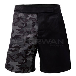 กางเกงขาสั้น MMA ของผู้ชายผ้าโพลีเอสเตอร์ระบายอากาศชุดเล่นกีฬาชกมวยทรงหลวม - Product Image 1