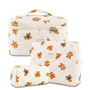 Pochette de maquillage pratique pour le voyage et le rangement Pochette en tissu doux pour les essentiels cosmétiques quotidiens - Product Image 4