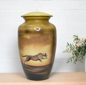 โกศเผาศพสำหรับงานศพของมนุษย์พิมพ์ลายเสือดาวโกศไม่ซ้ำใครสำหรับขี้เถ้าของมนุษย์บรรจุได้ถึง200ปอนด์ - Product Image 5