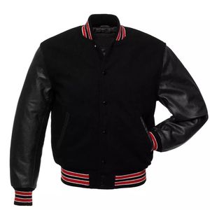 Custom Logo Varsity <strong>Jacket</strong> <strong>Leather</strong> Sleeves <strong>Embroidery</strong> <strong>Black</strong> Couple College Baseball Men's <strong>Jacket</strong> Letterman Varisty <strong>Jacket</strong>