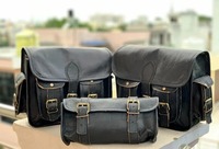 Sacoches de moto en cuir à motif personnalisé vintage unisexe Sacs de sport de voyage universels avec pochette latérale