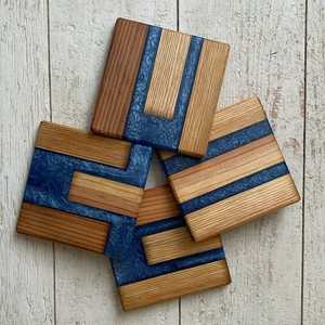 จานรองแก้วทำจากไม้ธรรมชาติทรงกลมทรงสี่เหลี่ยมสำหรับเครื่องดื่ม - Product Image 3