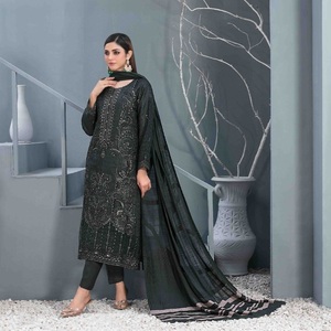 Ropa india y pakistaní para damas con bordado Trajes de tres piezas Hermosa colección elegante de Tawakkal Vol BELHA - Product Image 5