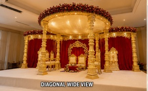 Mandap de Boda del Sur de la India para Decoración de Muhurtham, Mandapam Dorado Tradicional para Bodas Tamiles, Venta de Mandaps de Fibra - Product Image 2