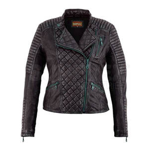 Stand <b>Collar</b> <b>Women</b> Leather Jacket Plus Size Leather Jacket Outdoor Use <b>Women</b> Leather Jacket - Product Image 5