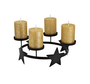 Halloween utilisé décoration de Noël rond noir mat plaque ronde étoile design bougeoir - Product Image 4